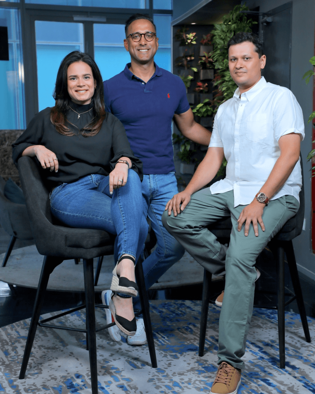 Trampoline Team: Anushka Mahanti (CCO), Abhik Ghosh (CEO), Varun Deo (COO)